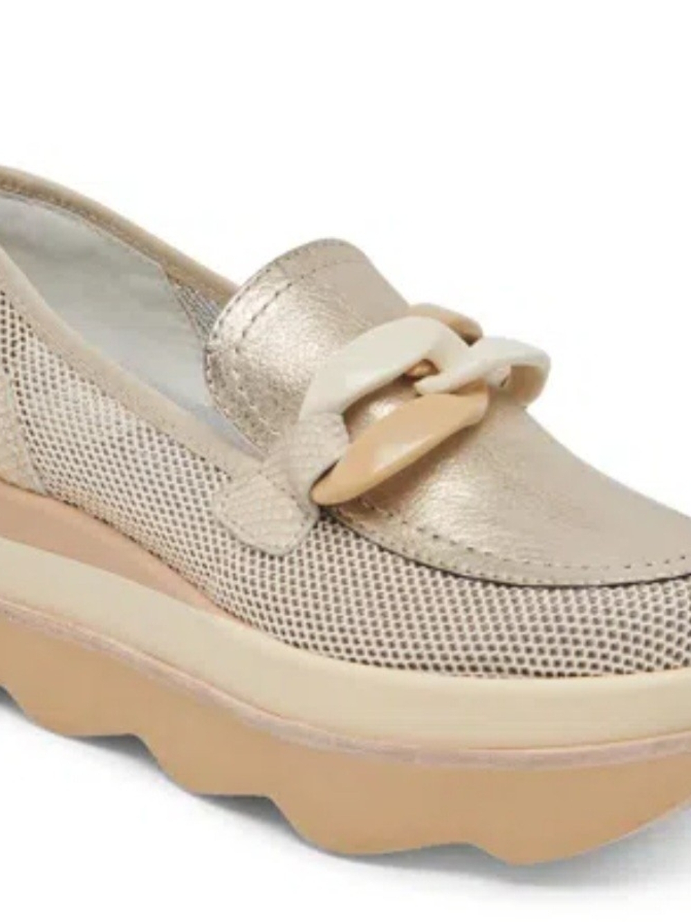 Dolce Vita Beige Mesh Jackson Platform Loafer Size 7.5